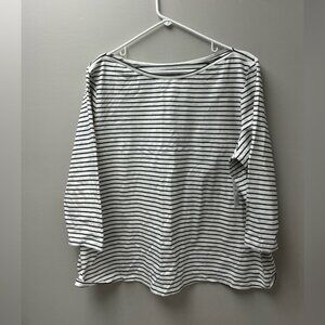Ricki’s Women’s Black & White Striped 3/4 Sleeve Top – The Classic